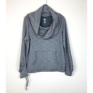 REI Women's Cowl Neck Sweatshirt Size M Gray Drawstring Waist Outdoor